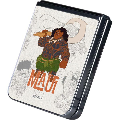 Disney Princess Moana Maui Pattern Galaxy Z Flip5 5G Skin